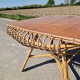 Vintage rattan coffee table