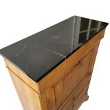 Old solid wood and black marble secretary