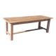 Solid oak farmhouse table, raw wood