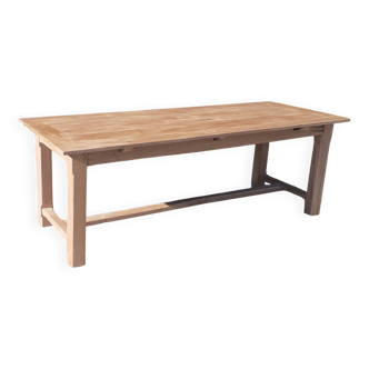 Solid oak farmhouse table, raw wood
