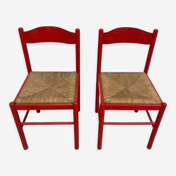 Chaises laquées rouges Habitat