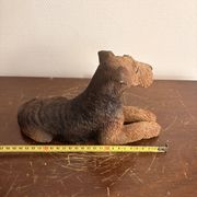 Sculpture Airedale Terrier Par Sandicast Artiste Sandra Brue San Diego 1988