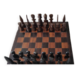 Unique African exotic wood chess sets