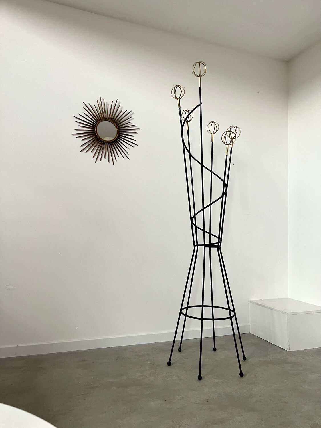 Old metal coat rack design 60s vintage