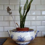 Soupière vintage Sarreguemines fleurs bleues