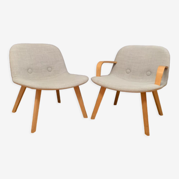 Paire de fauteuils Eyes Ej 3, conçus par Foersom et Hiort-Lorenzen, Erik Jørgensen, Danemark
