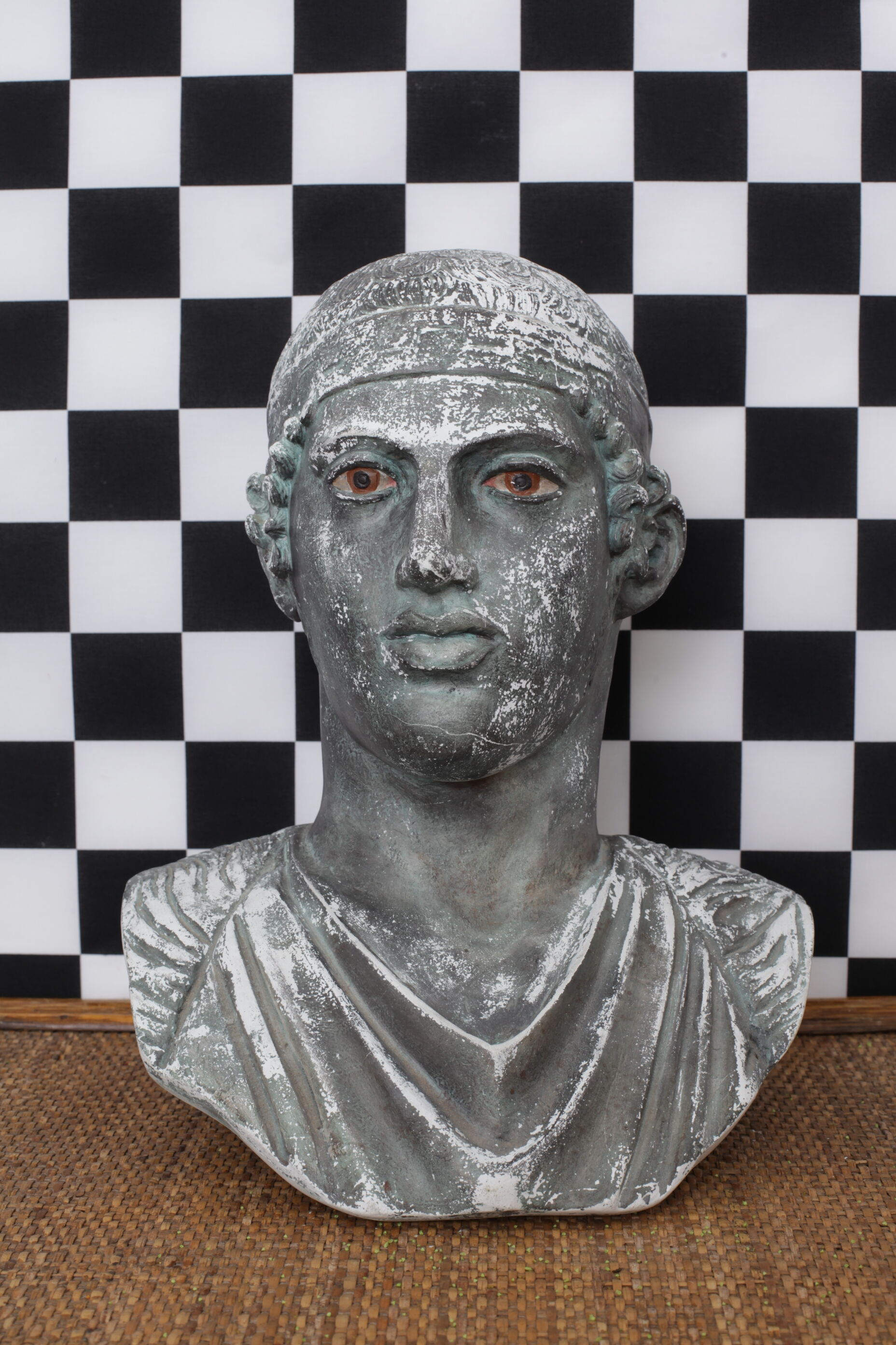 Sculpture head Roman bust in plaster