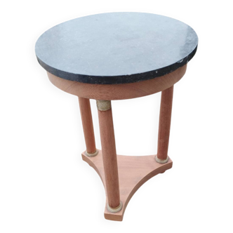 Antique Empire style pedestal table with marble top
