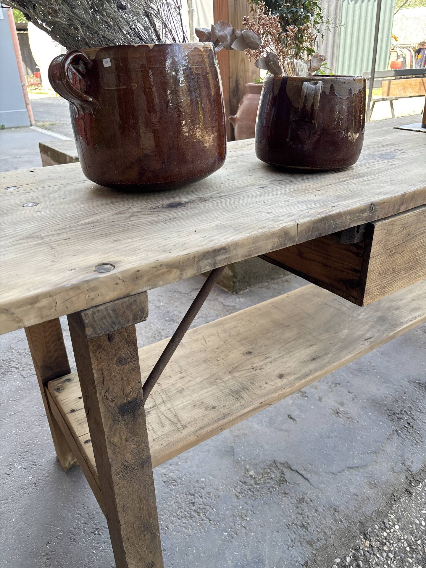 Meuble de métier en chêne