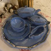 Art Deco tea service stamped Longwy