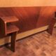 Solid wooden headboard and vintage veneer
