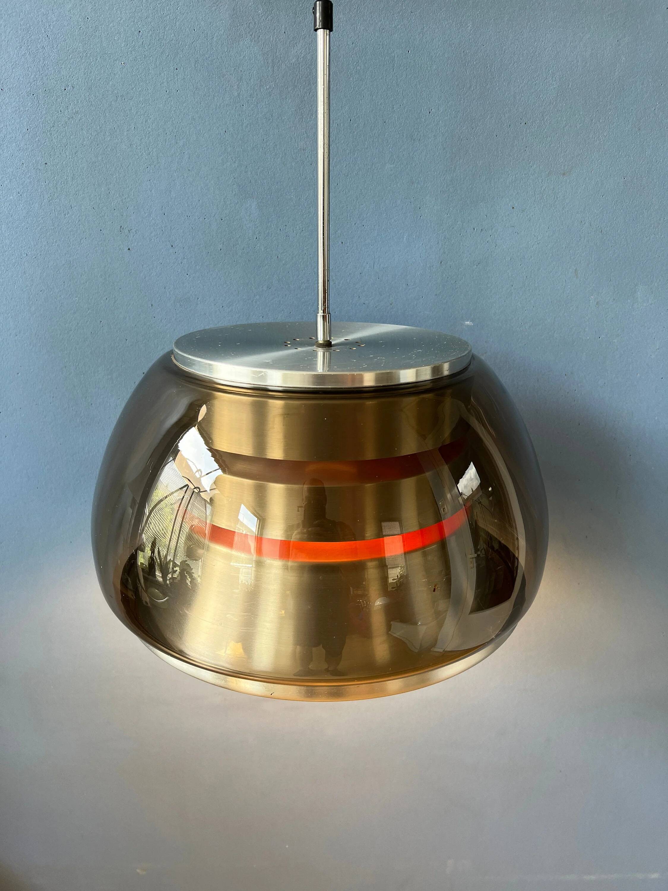 Suspension Space Age vintage 1970s in smoked glass
