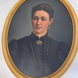 Oil painting on canvas, portrait of a woman.