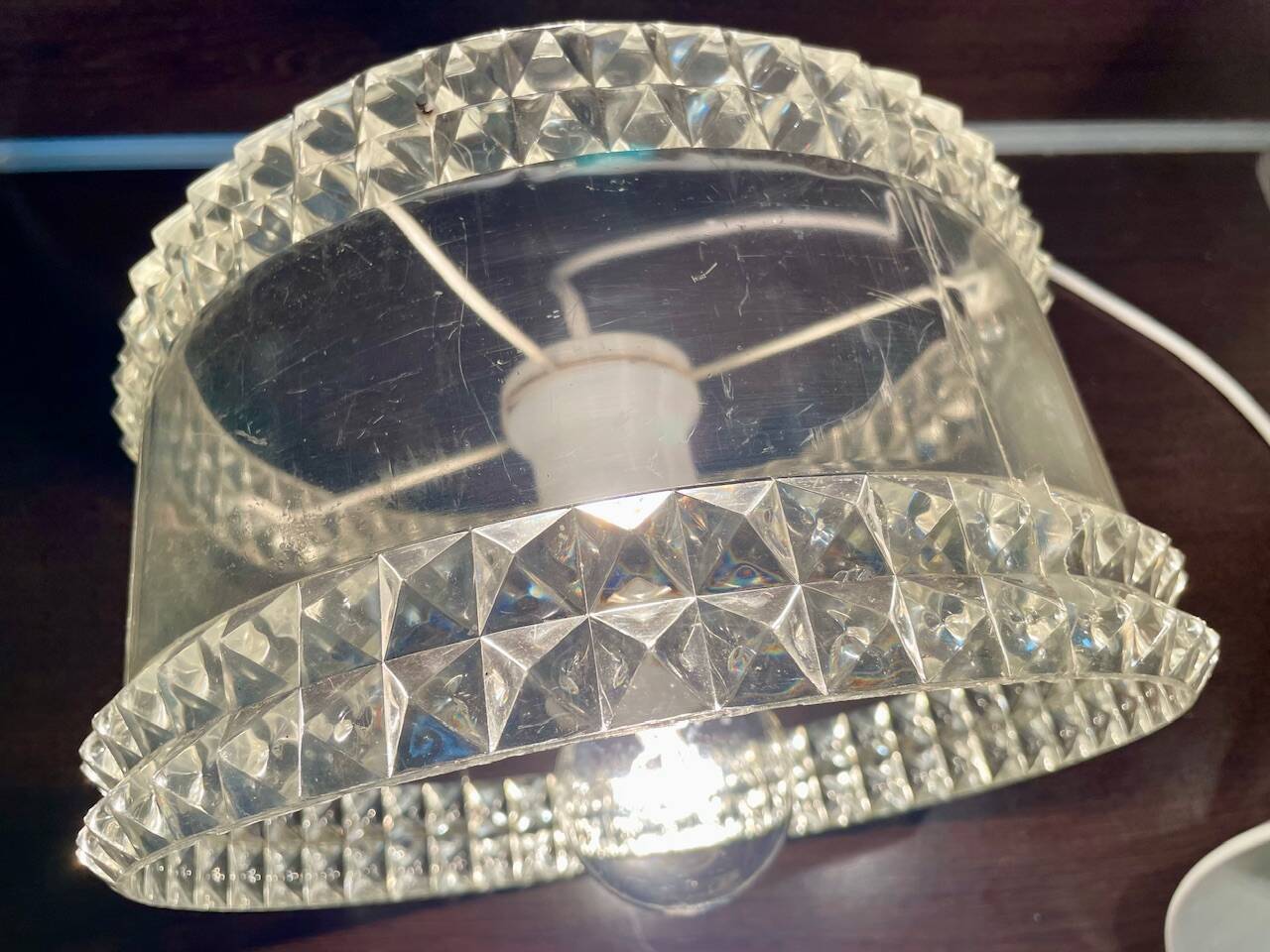 Vintage plexiglass pendant light, circa 1970s