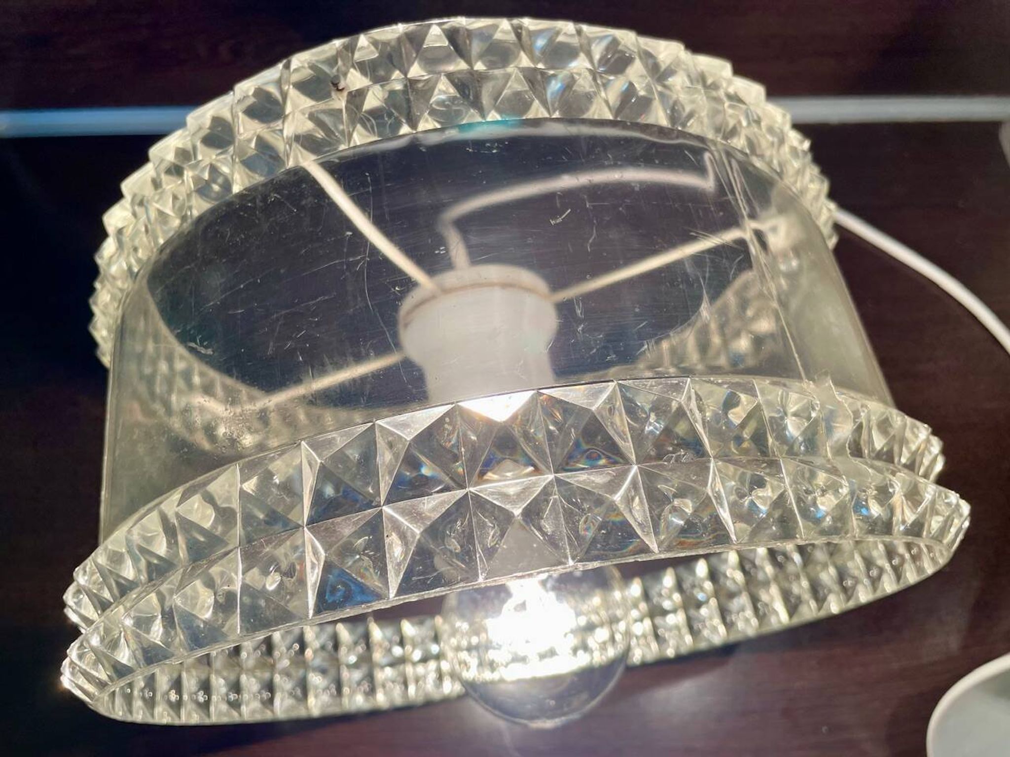 Vintage plexiglass pendant light, circa 1970s