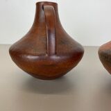 Set of 2 Fat Lava Pottery Vases Heinz Siery Carstens Tönnieshof, Germany, 1970s