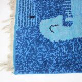 Beautiful handmade art abstract design wool carpet in style of Kybal, 1960s