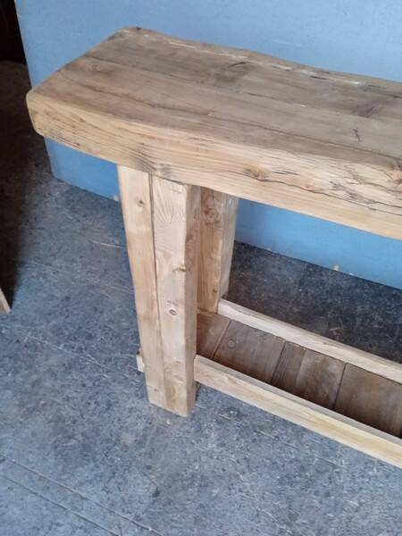 Brutalist console 120 cm solid wood