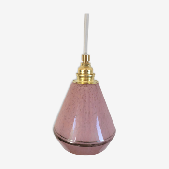 Pink walking lamp in Clichy glass