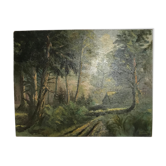 Tableau signé La forêt verte