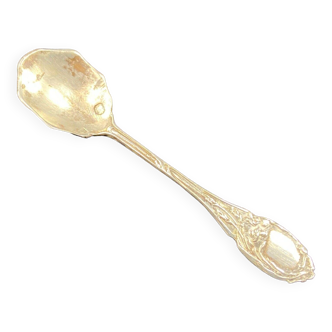 Salt spoon in solid silver Minerva hallmark Rocaille Louis XV style