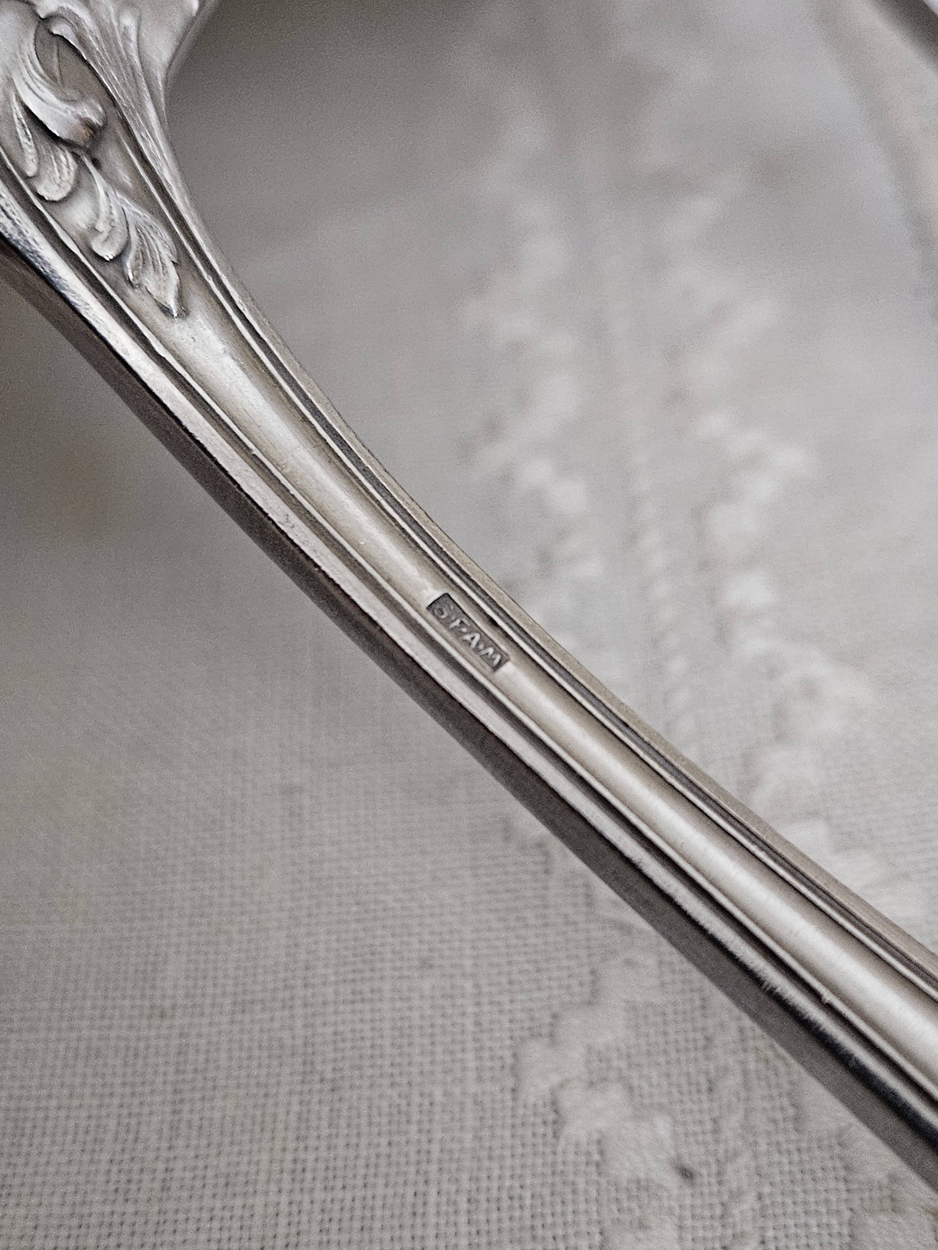 6 silver-plated metal tablespoons