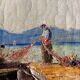 Tableau HST Jean Corniche (1943) Le Port avec bateau de pêcheur - St Tropez
