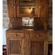 Two-body buffet, antique carved wooden – Art Nouveau – display case and mirror