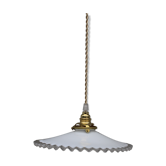 White toothed opaline hanging lamp