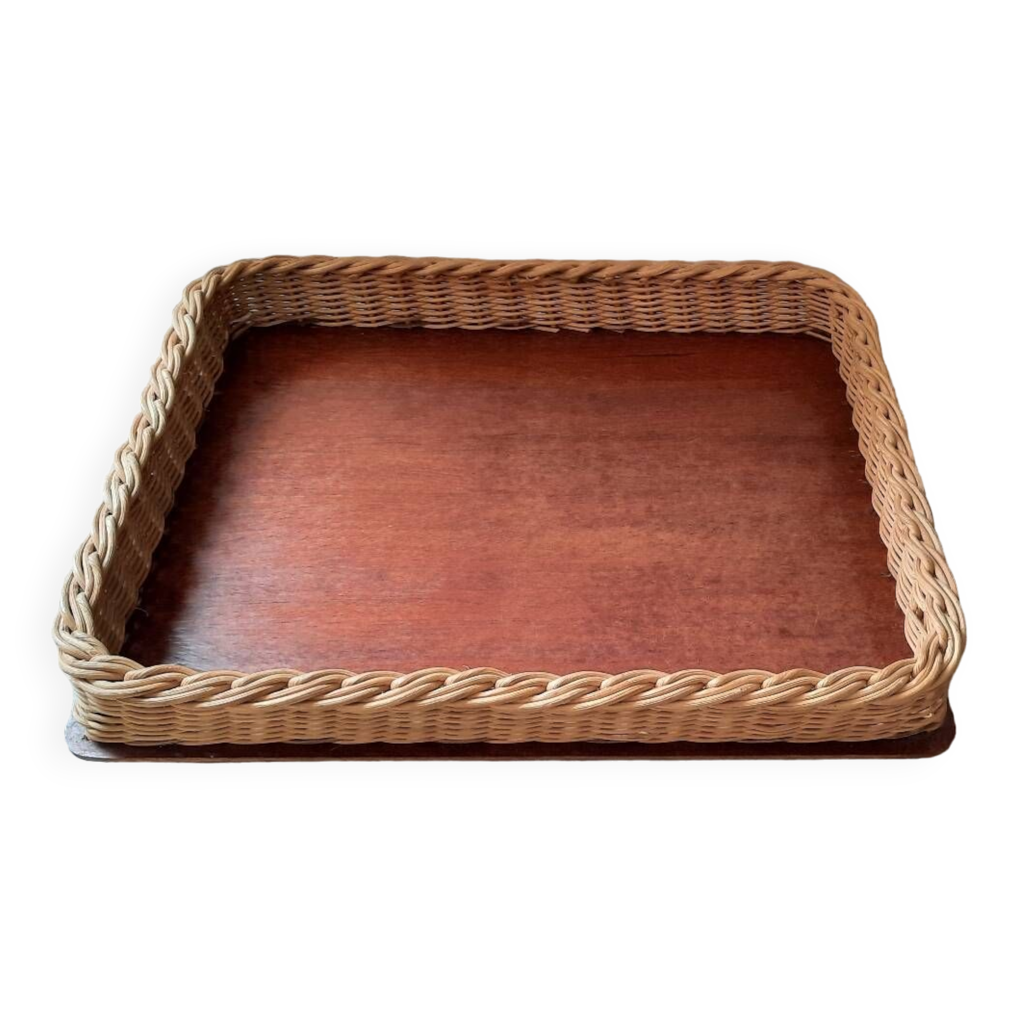 Vintage wicker tray