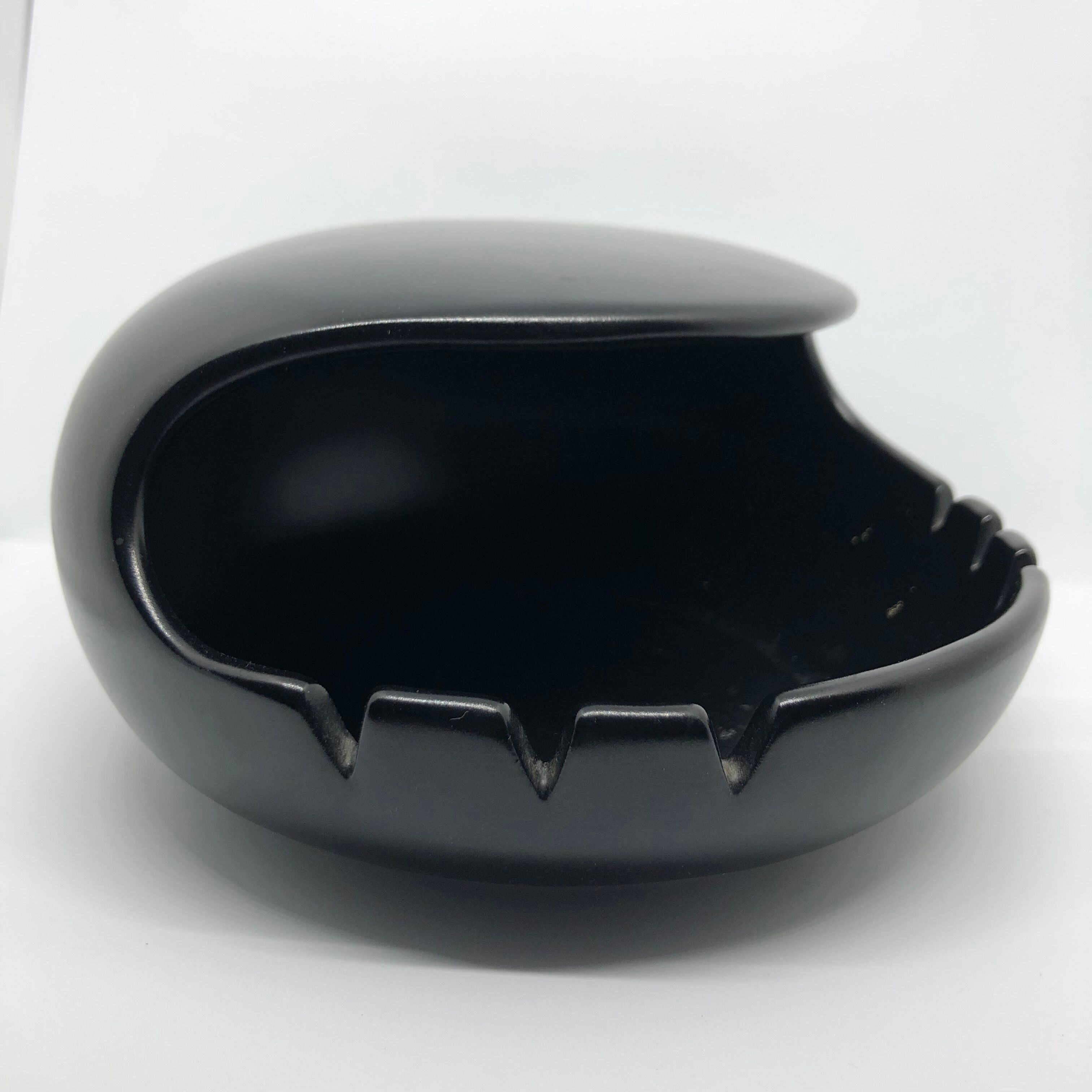 Vintage black ceramic ashtray