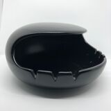 Vintage black ceramic ashtray