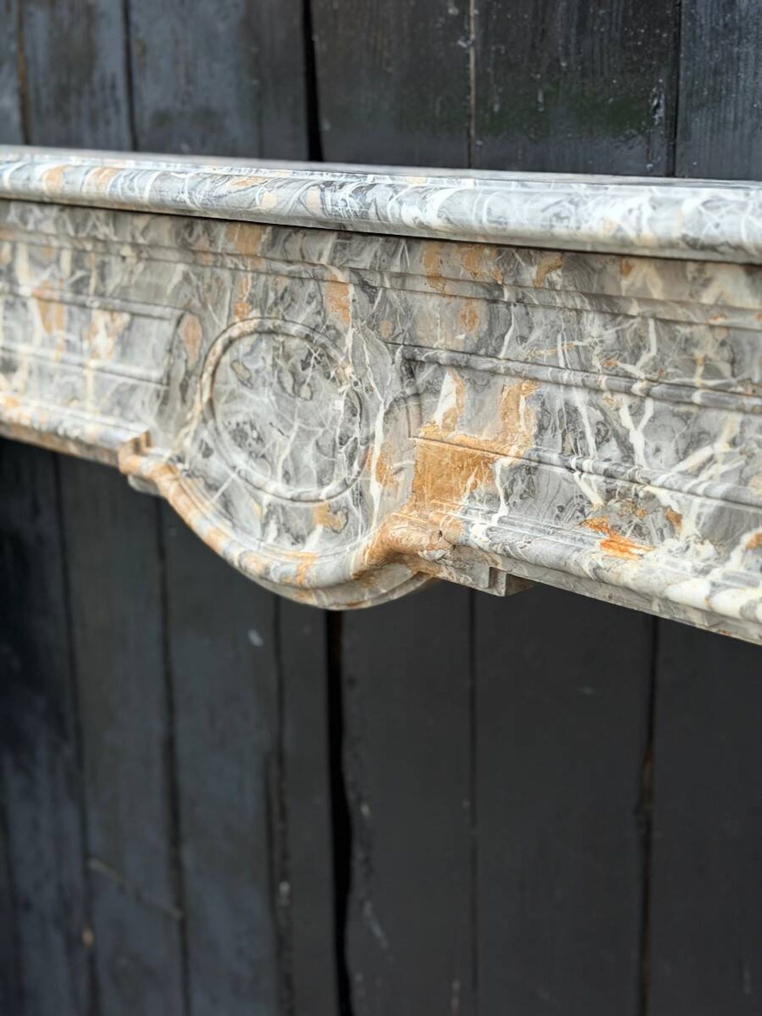 Regency fireplace in grey Ardennes marble, 18th century