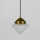 Up to 7 Art Deco brass pendant lights with conical glass shades, Vienna 1930s.