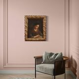 Antique Italian portrait painting from the 17th century