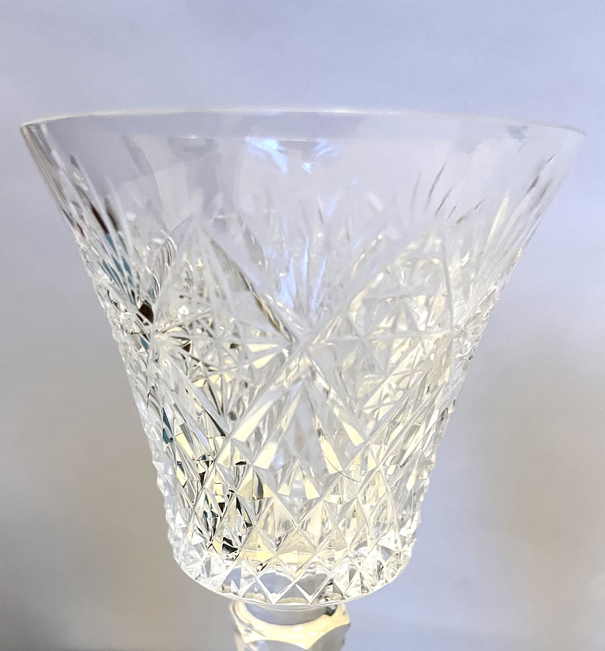 6 Cut crystal wine glasses