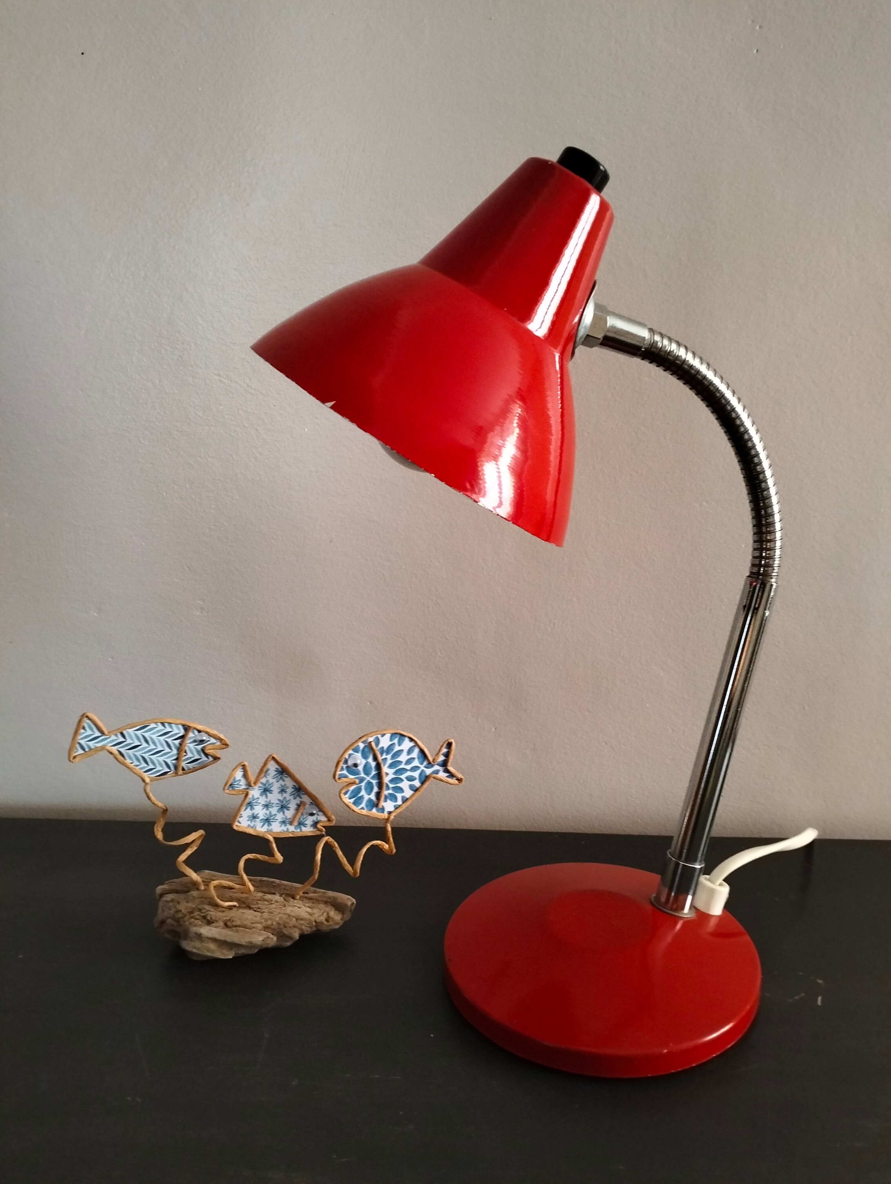 Red desk lamp