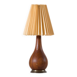 Danish solid teak and brass table lamp