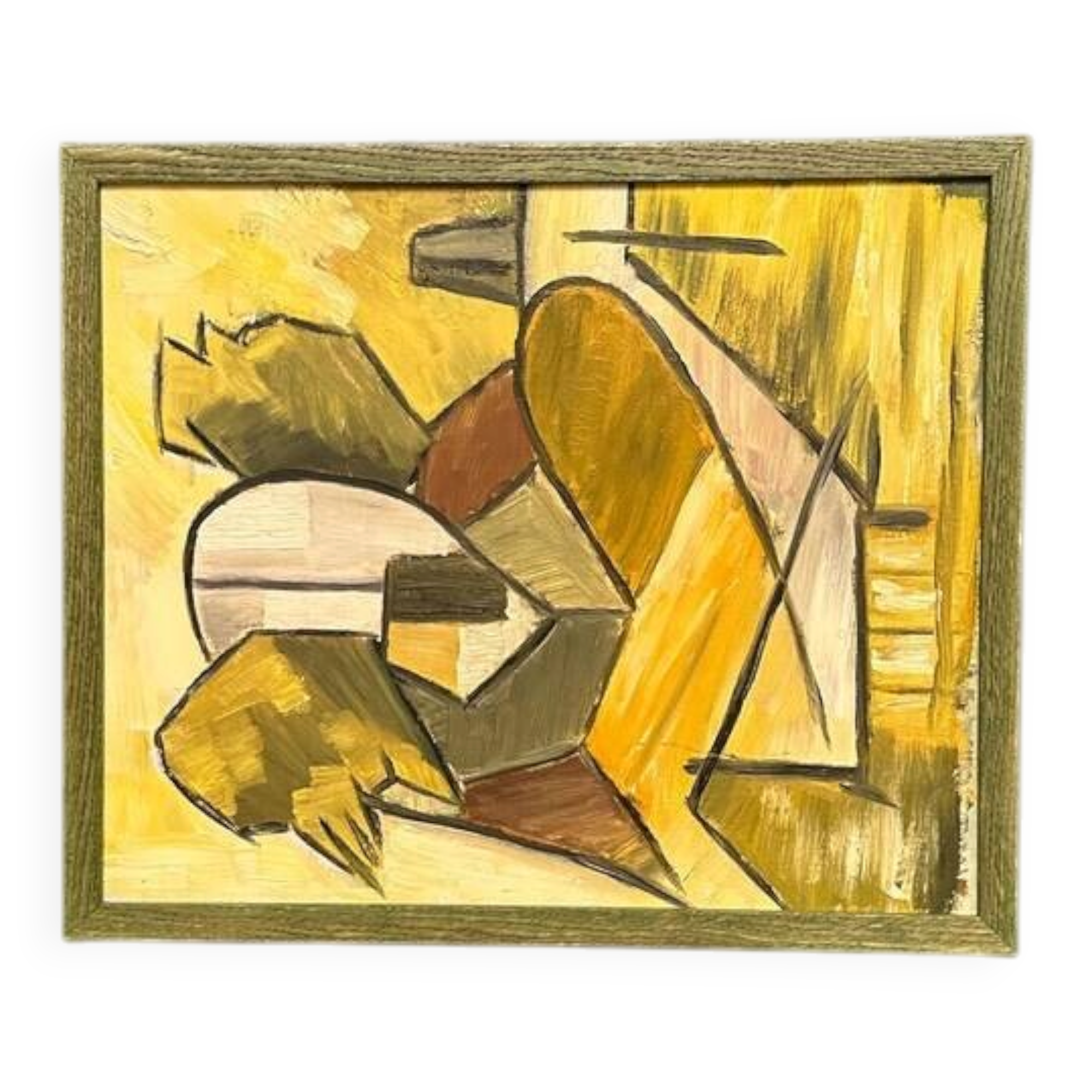 Original Swedish Oil on Panel – “Abstract Composition” – Signed – Vintage