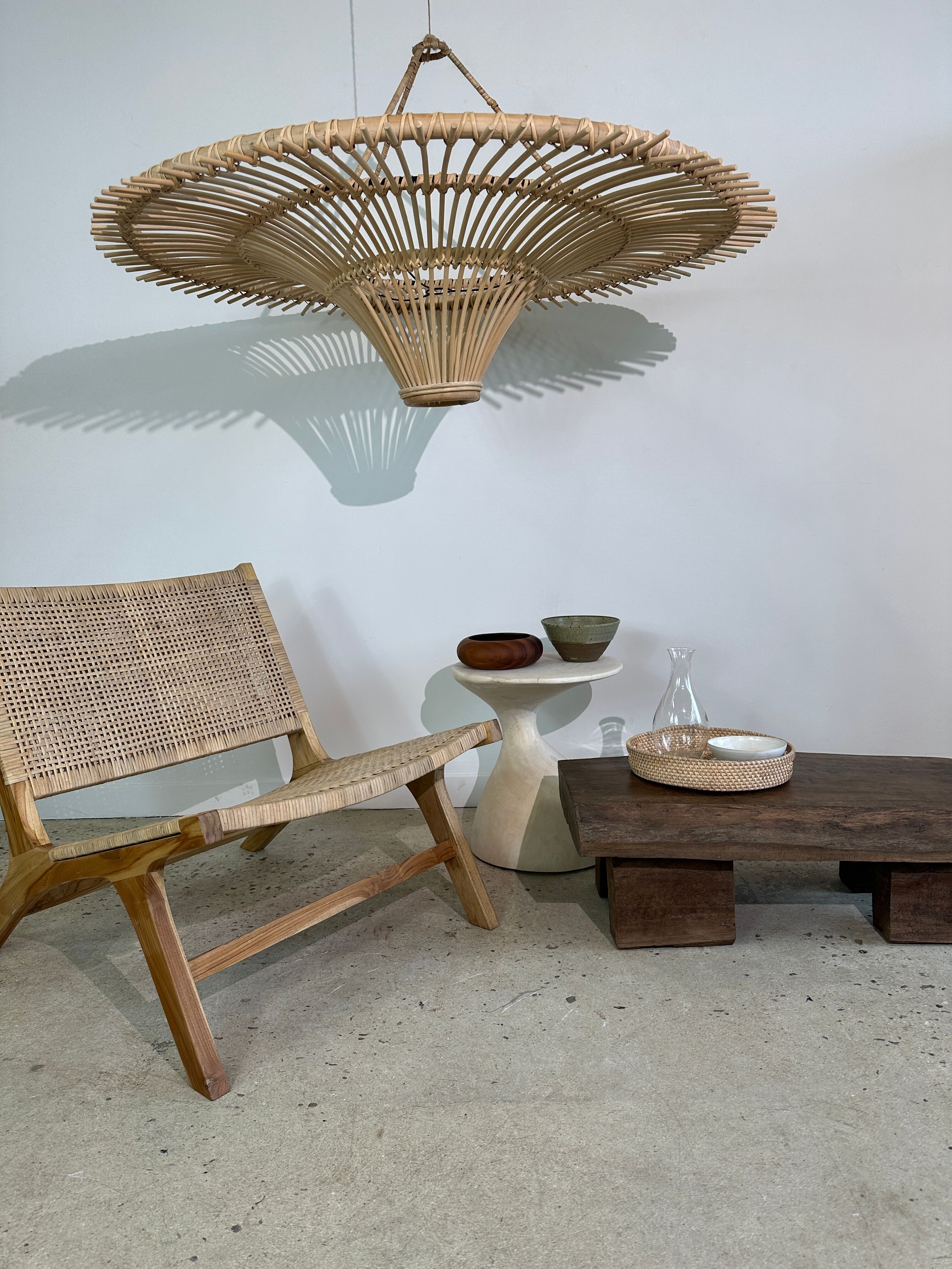 Suspension rattan saucer iron frame D:120 H:60