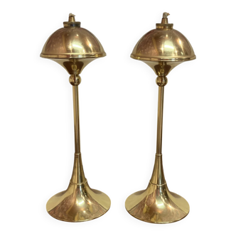 Paire de lampes à huile Design scandinave 1960.