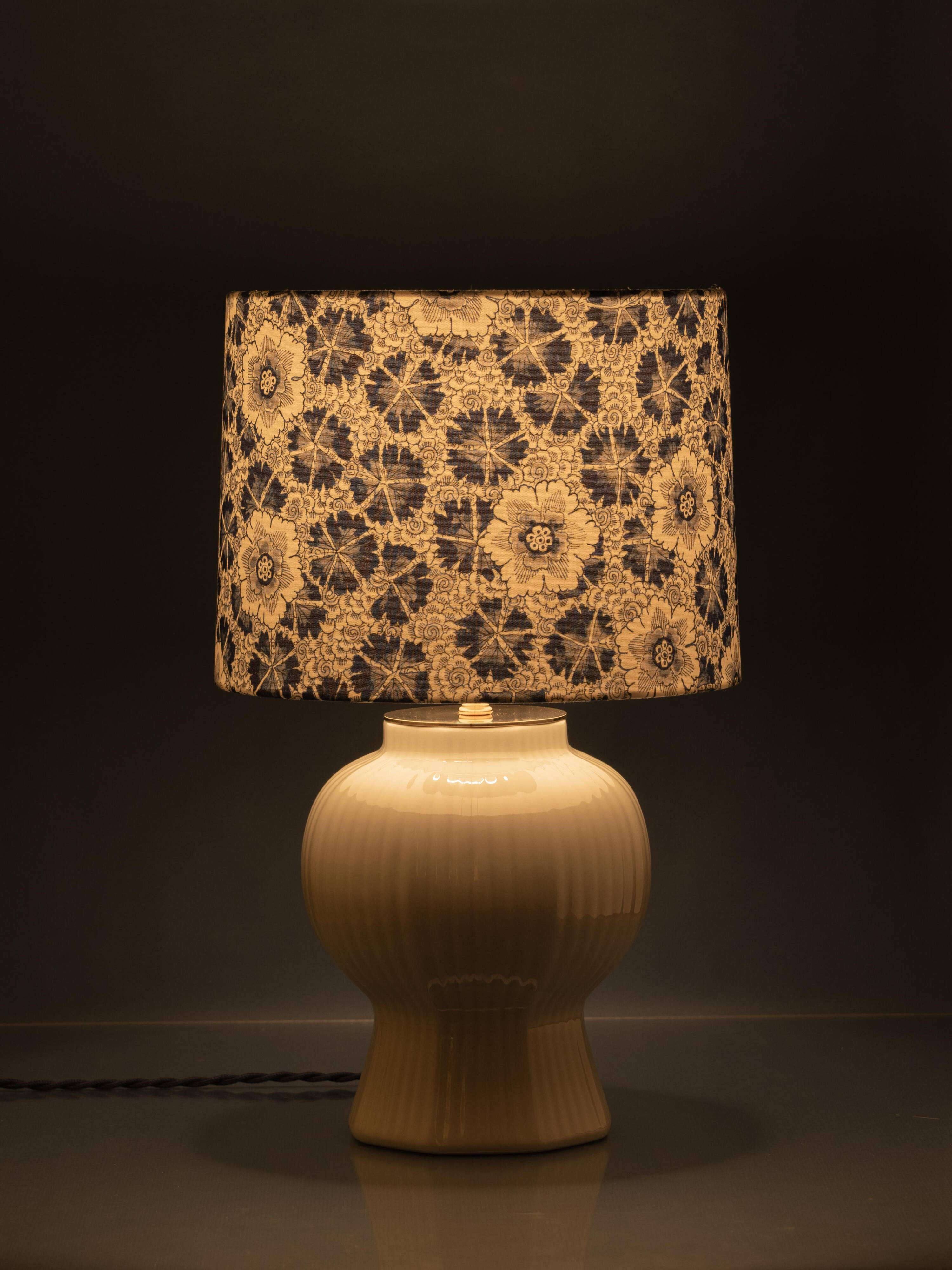 Royal Delft blue and white ceramic table lamp, handmade in the Netherlands, made to order.