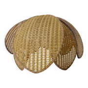 Vintage floral rattan pendant light