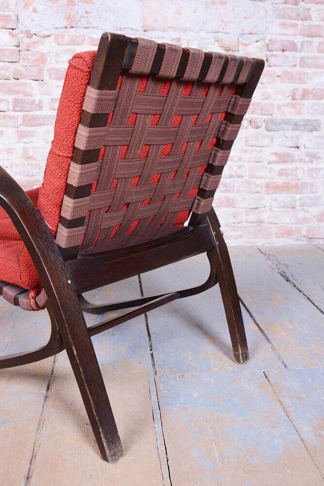 Czech Art Deco Oak Armchairs attributed to Jan Vaněk, 1940s, Set of 2