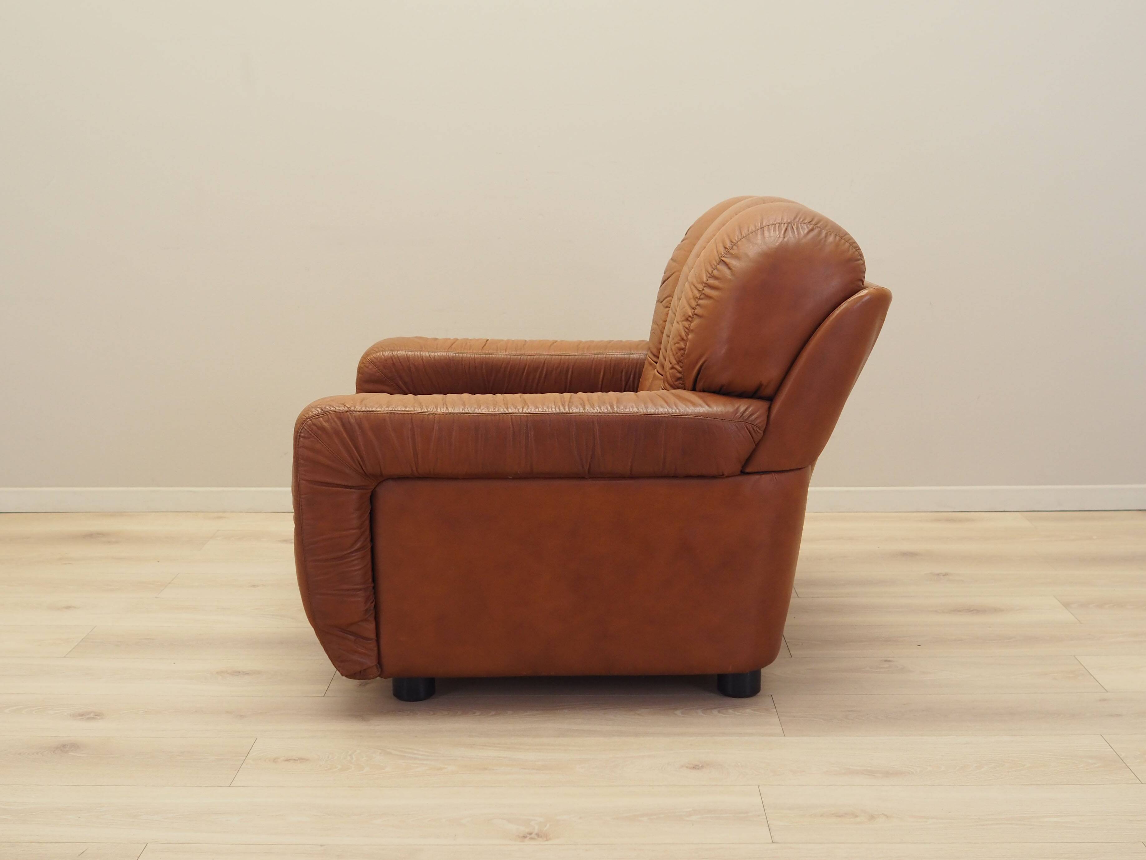 Brown armchair, Italian design, 1970s, production: Italy