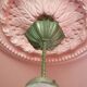 Art deco pendant lamp, art deco molded glass ball suspension, ceiling lamp, 30's