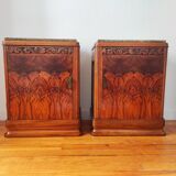 Pair of Art Deco bedside tables in solid blonde walnut – France 1930