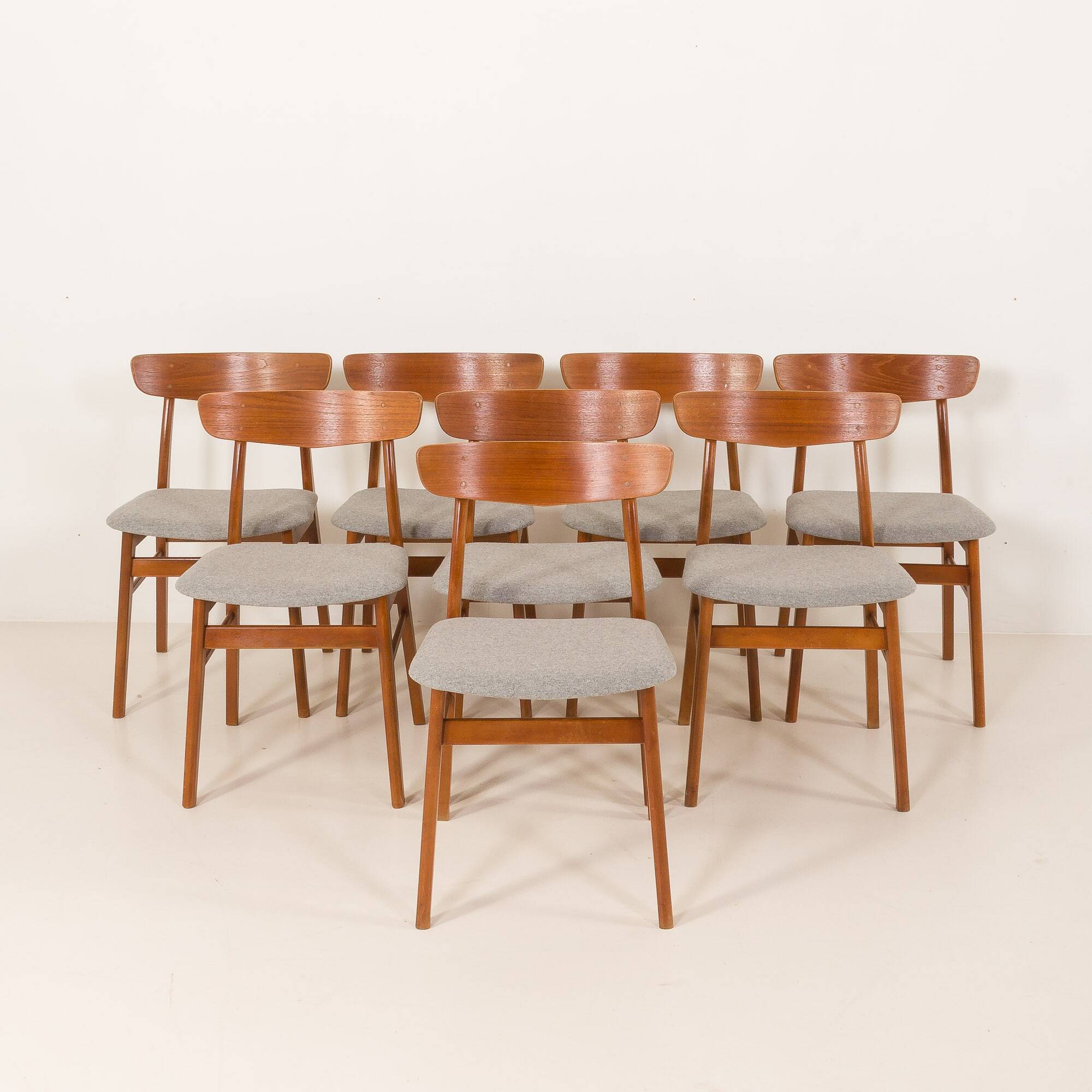 Danish vintage teak chairs attr. to Farstrup, set of 8, 1960s