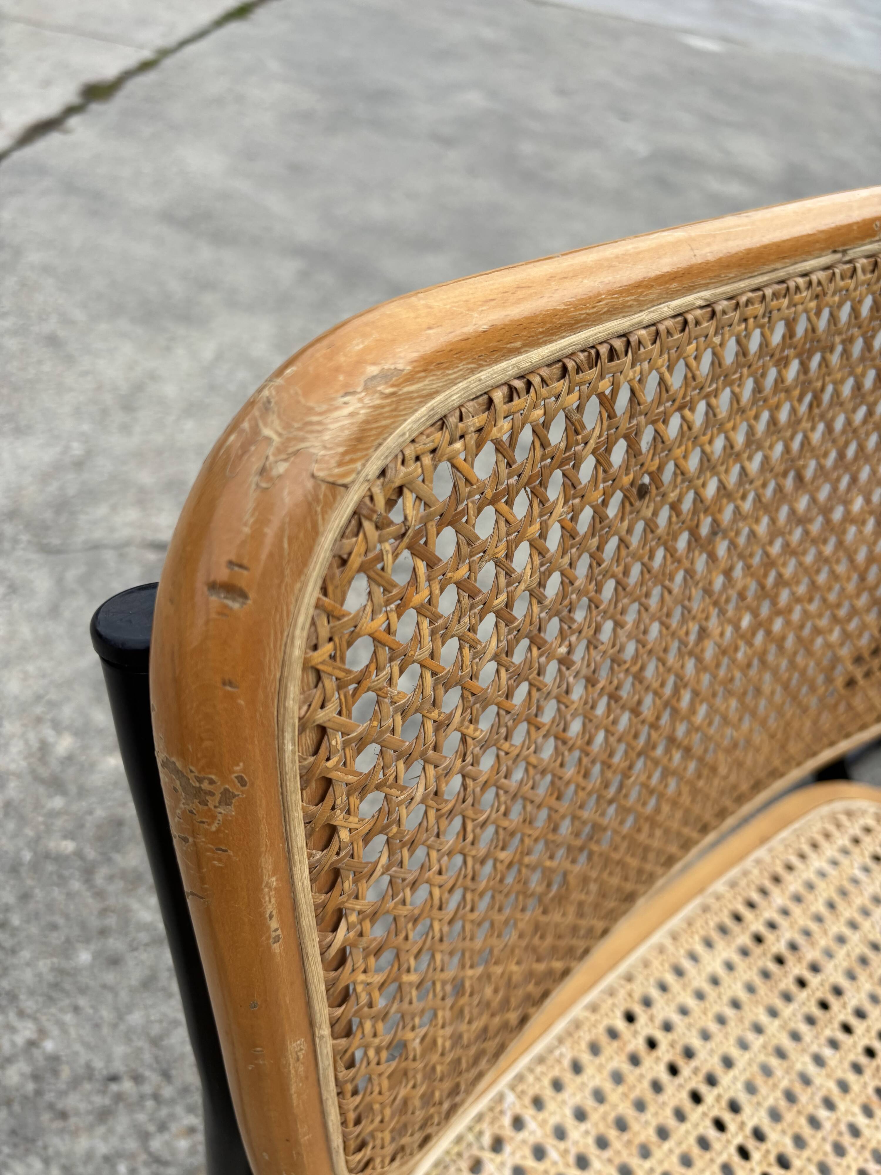 Set of 4 chairs Cesca B32 designed by Marcel Breuer design black frame