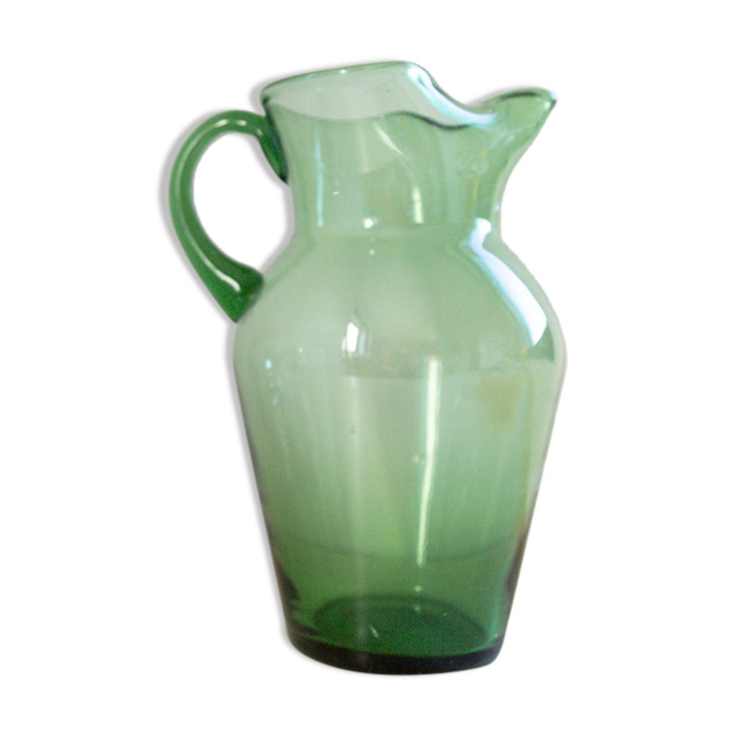Pitcher green transparent glass